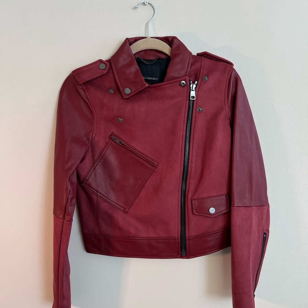 Banana Republic Deep Red Leather Jacket